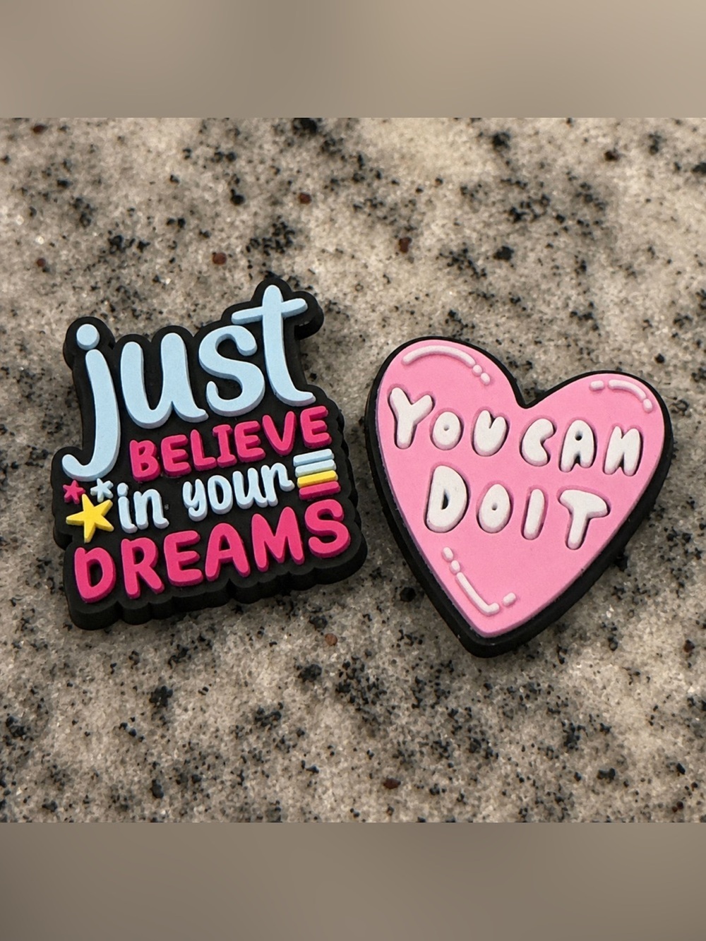 CROCS Pink Heart 'You Can Do It' Jibbitz Charm